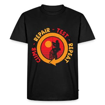 Industrial Climber Climb Repeair Test Repeat - Men's Premium Organic T-Shirt - black - Front - Nico (187cm)