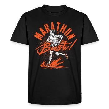 Marathon Bust! Marathon runners running - Men's Premium Organic T-Shirt - black - Front - Nico (187cm)