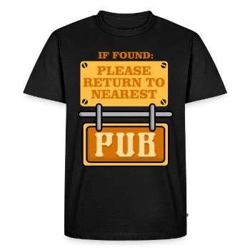 Pub Crawl If Found Please Return To Nearest Pub - Men's Premium Organic T-Shirt - black - Front - Nico (187cm)