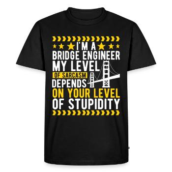 Ingénieur des ponts Construction de ponts - T-shirt Premium bio Homme - noir - Devant - Nico (187cm)