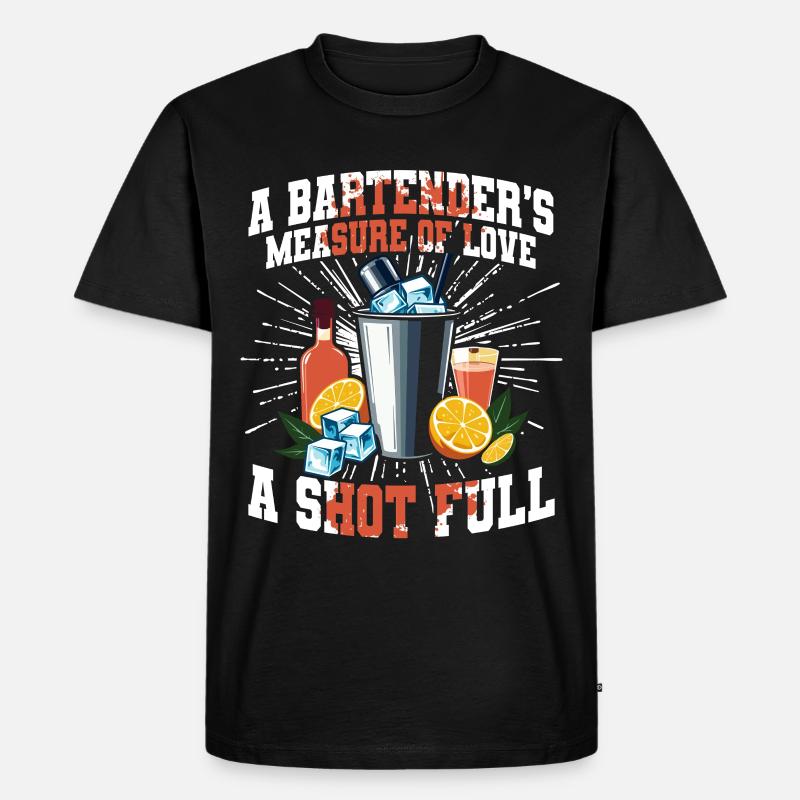 Barkeeper Barmann Bartending - Männer Premium Bio T-Shirt - Schwarz