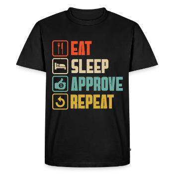 CFO Finanzvorstand Eat Sleep Approve Repeat - Men's Premium Organic T-Shirt - black - Front - Nico (187cm)