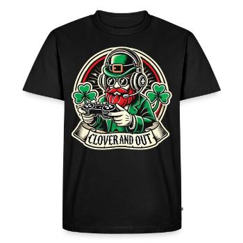Motif de jeu trèfle et extérieur de la Saint-Patrick - T-shirt Premium bio Homme - noir - Devant - Nico (187cm)