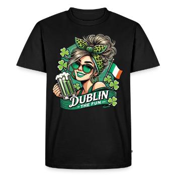 Dublin : la célébration amusante de la Saint-Patrick - T-shirt Premium bio Homme - noir - Devant - Nico (187cm)
