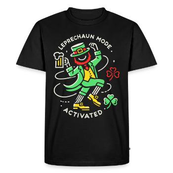 St. Patrick's Day Leprechaun Mode Enabled - Men's Premium Organic T-Shirt - black - Front - Nico (187cm)