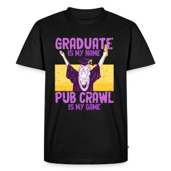 Tournée des bars Tournée des pubs - T-shirt Premium bio Homme - noir - Devant - Nico (187cm)