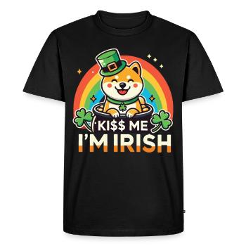 Embrasse-moi Je suis le chien irlandais de la Saint-Patrick - T-shirt Premium bio Homme - noir - Devant - Nico (187cm)