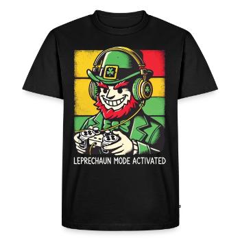Le mode lutin a activé le jeu de la Saint-Patrick - T-shirt Premium bio Homme - noir - Devant - Nico (187cm)
