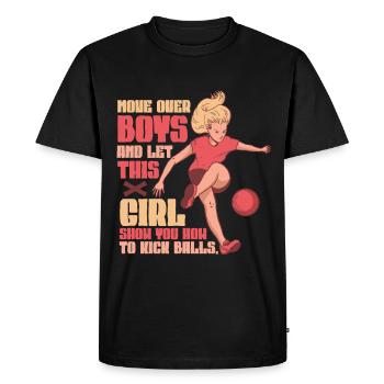 Joueur de kickball Joueur de kickball - T-shirt Premium bio Homme - noir - Devant - Nico (187cm)
