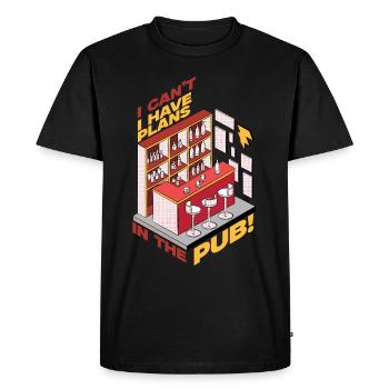 Bar Crawl Kneipentour J’ai des projets dans le pub - T-shirt Premium bio Homme - noir - Devant - Nico (187cm)