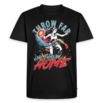 Lancer De Disque Loin Ou Lancer À La Maison - T-shirt Premium bio Homme - noir - Devant - Nico (187cm)