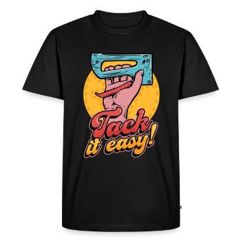 Upholsterer Upholsterer Upholstery Tack It Easy - Men's Premium Organic T-Shirt - black - Front - Nico (187cm)