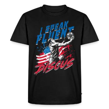 Discus Throw I Speak Fluent Discus - Men's Premium Organic T-Shirt - black - Front - Nico (187cm)
