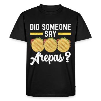 Arepas vénézuélienne - T-shirt Premium bio Homme - noir - Devant - Nico (187cm)