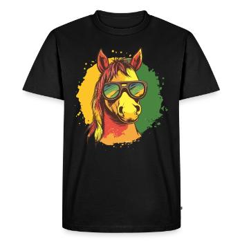 Cheval Reggae - T-shirt Premium bio Homme - noir - Devant - Nico (187cm)