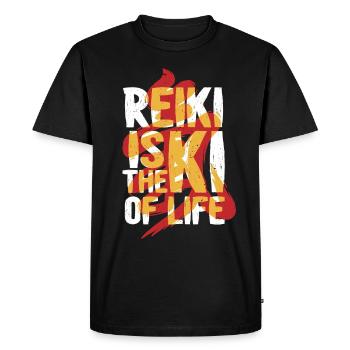 Reiki Massage Reiki Is Ki Of Life - Men's Premium Organic T-Shirt - black - Front - Nico (187cm)