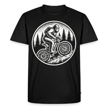 Bigfoot Bike Adventure In The Woods - Men's Premium Organic T-Shirt - black - Front - Nico (187cm)