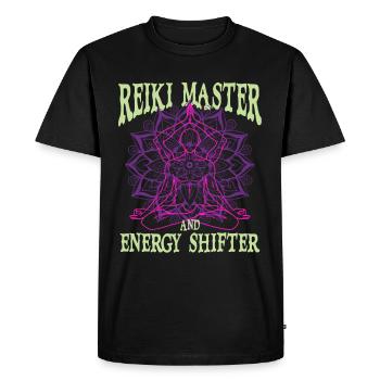 Massage Reiki Maître Reiki Et Changeur D’énergie - T-shirt Premium bio Homme - noir - Devant - Nico (187cm)