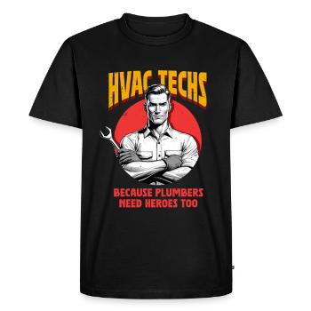 Technicien en climatisation Installateur CVC - T-shirt Premium bio Homme - noir - Devant - Nico (187cm)