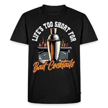 Bartender Life's Too Short For Bad Cocktails - Men's Premium Organic T-Shirt - black - Front - Nico (187cm)