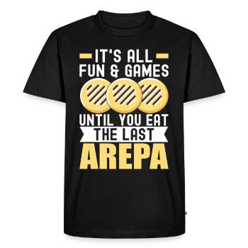 Arepas vénézuélienne - T-shirt Premium bio Homme - noir - Devant - Nico (187cm)