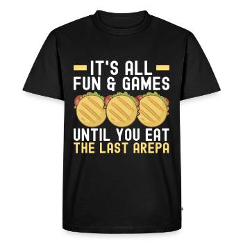 Arepas vénézuélienne - T-shirt Premium bio Homme - noir - Devant - Nico (187cm)