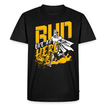 Marathon Marathon Runner Run Like A Hero - Men's Premium Organic T-Shirt - black - Front - Nico (187cm)