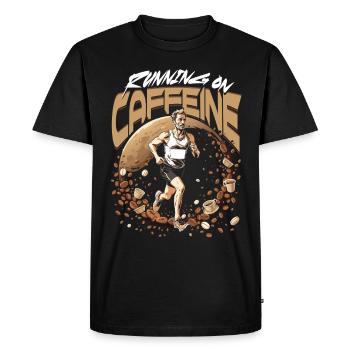 Marathon Marathon Runner Running On Caffeine - Men's Premium Organic T-Shirt - black - Front - Nico (187cm)