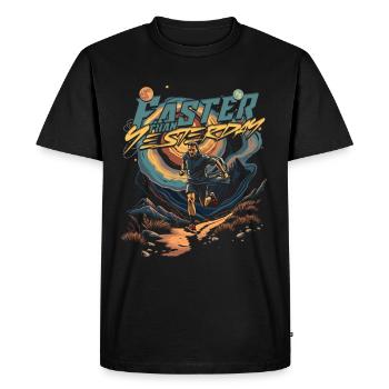 Marathon Marathon Runner Faster Than Yesterday - Men's Premium Organic T-Shirt - black - Front - Nico (187cm)