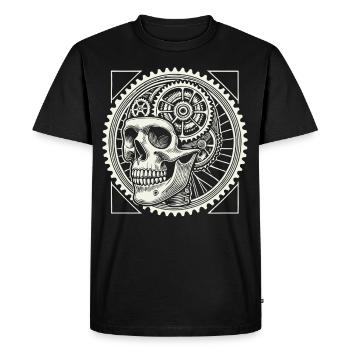 Bicycle Lovers Skull Gears - Men's Premium Organic T-Shirt - black - Front - Nico (187cm)