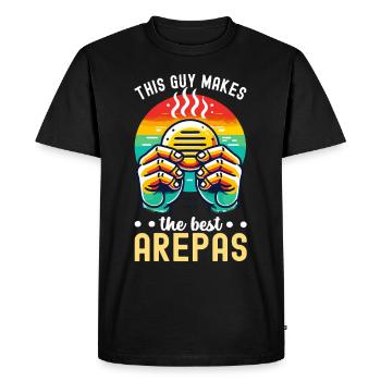 Arepas vénézuélienne - T-shirt Premium bio Homme - noir - Devant - Nico (187cm)