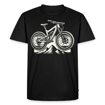 Vélo d’aventure Montagnes VTT Amour - T-shirt Premium bio Homme - noir - Devant - Nico (187cm)