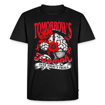 Récupération après un AVC - T-shirt Premium bio Homme - noir - Devant - Nico (187cm)