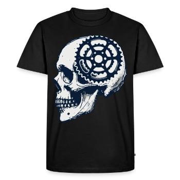 Vélo Crâne VTT Art pour les cyclistes - T-shirt Premium bio Homme - noir - Devant - Nico (187cm)