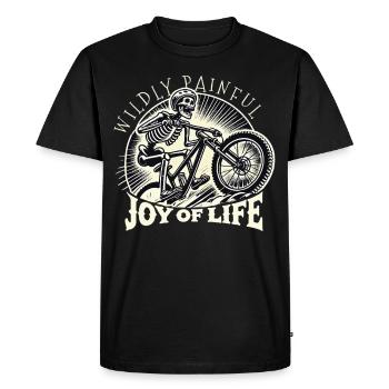 Bicycle Wildly Painful Joy Of Life - Men's Premium Organic T-Shirt - black - Front - Nico (187cm)