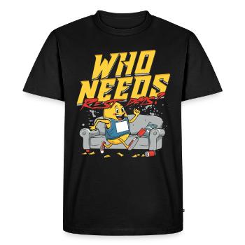 Marathon Marathon Runners Who Needs Rest Days? - Men's Premium Organic T-Shirt - black - Front - Nico (187cm)