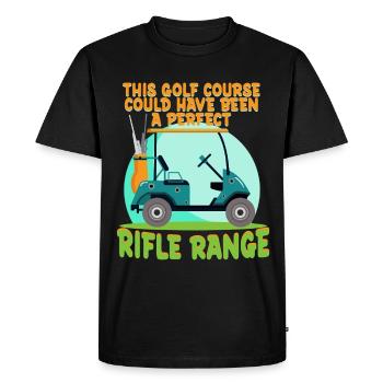 Long Distance Shooting Long Range - Men's Premium Organic T-Shirt - black - Front - Nico (187cm)