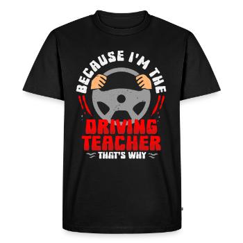 Instructeur de conduite Instructeur d’auto-école - T-shirt Premium bio Homme - noir - Devant - Nico (187cm)