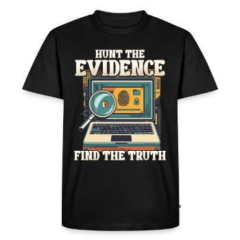 Digital Forensics Hunt The Evidence - Men's Premium Organic T-Shirt - black - Front - Nico (187cm)