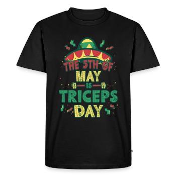 Entraînement Trizeps Le 5 mai est le jour des triceps - T-shirt Premium bio Homme - noir - Devant - Nico (187cm)