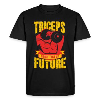 Trizeps Workout Triceps Plus gros que mon avenir - T-shirt Premium bio Homme - noir - Devant - Nico (187cm)