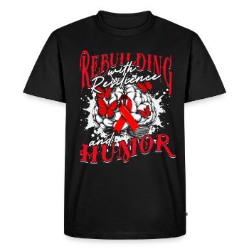 Récupération après un AVC - T-shirt Premium bio Homme - noir - Devant - Nico (187cm)