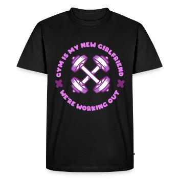 Triceps Workout Fitness Gym est ma nouvelle petite amie - T-shirt Premium bio Homme - noir - Devant - Nico (187cm)