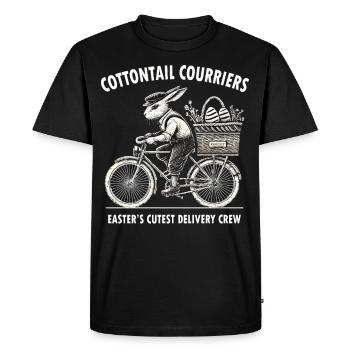 Lapin de Pâques Rétro Vintage Style Cottagecore - T-shirt Premium bio Homme - noir - Devant - Nico (187cm)