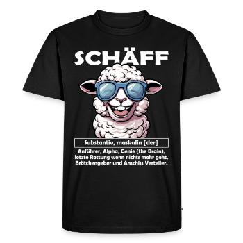 Schäff | Chef | Teamleiter| Abteilungsleiter - Männer Premium Bio T-Shirt - Schwarz - Vorne - Nico (187cm)