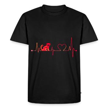 Heartbeat Panda Rouge - T-shirt Premium bio Homme - noir - Devant - Nico (187cm)