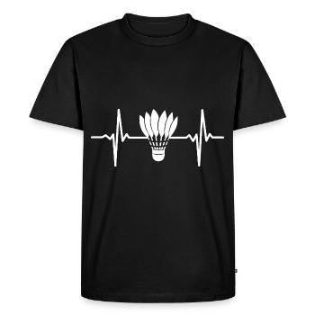 Volant de badminton Heartbeat - T-shirt Premium bio Homme - noir - Devant - Nico (187cm)
