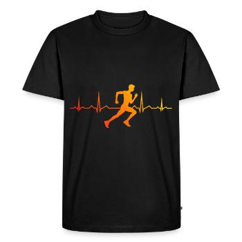 Fitness de course de fond pour hommes et femmes - T-shirt Premium bio Homme - noir - Devant - Nico (187cm)