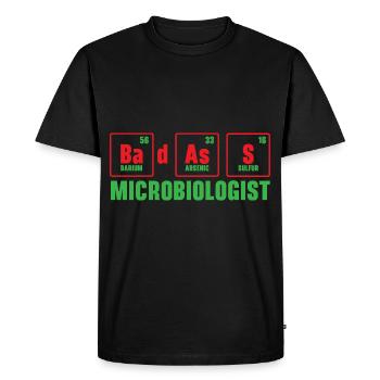 Badass Microbiologist Science Teacher Biology - Men's Premium Organic T-Shirt - black - Front - Nico (187cm)