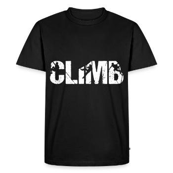 CLIMB Climbing Mountaineering Motto - Men's Premium Organic T-Shirt - black - Front - Nico (187cm)